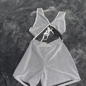 Silver Two-Piece Athletic Set